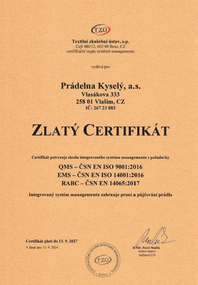 Zlatý certifikát TZÚ